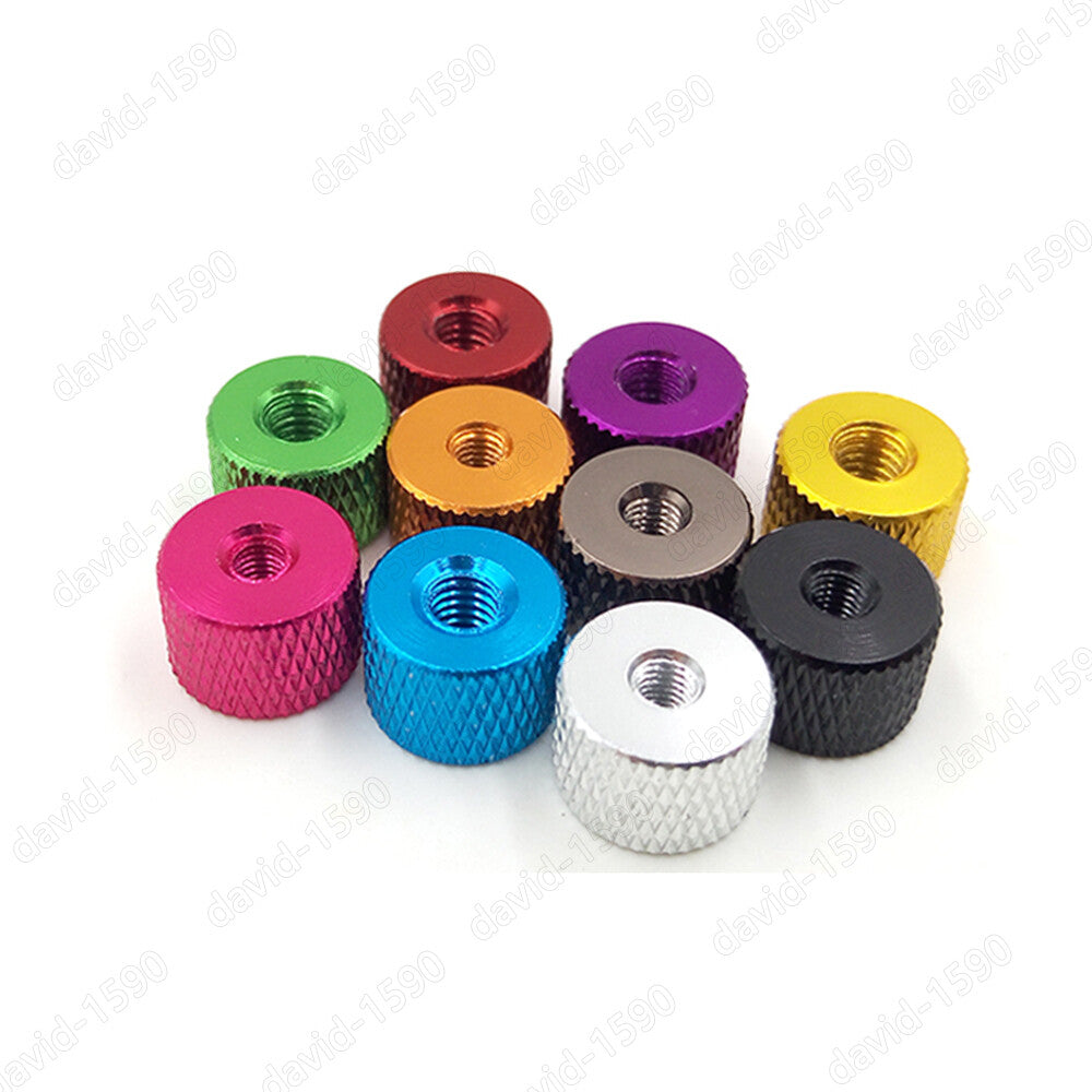 Select M3 M4 Aluminum alloy 6061 Multicolor Cylindrical Adjust Knurled Thumb Nut