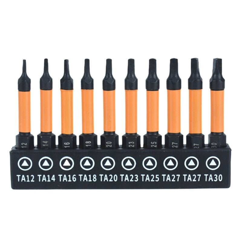 ya 26 10Pieces AntiSlip Triangles Screwdriver Drill Bit For Professio l Use TA27 TA27