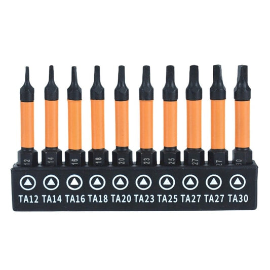 ya 26 10Pieces AntiSlip Triangles Screwdriver Drill Bit For Professio l Use TA27 TA27