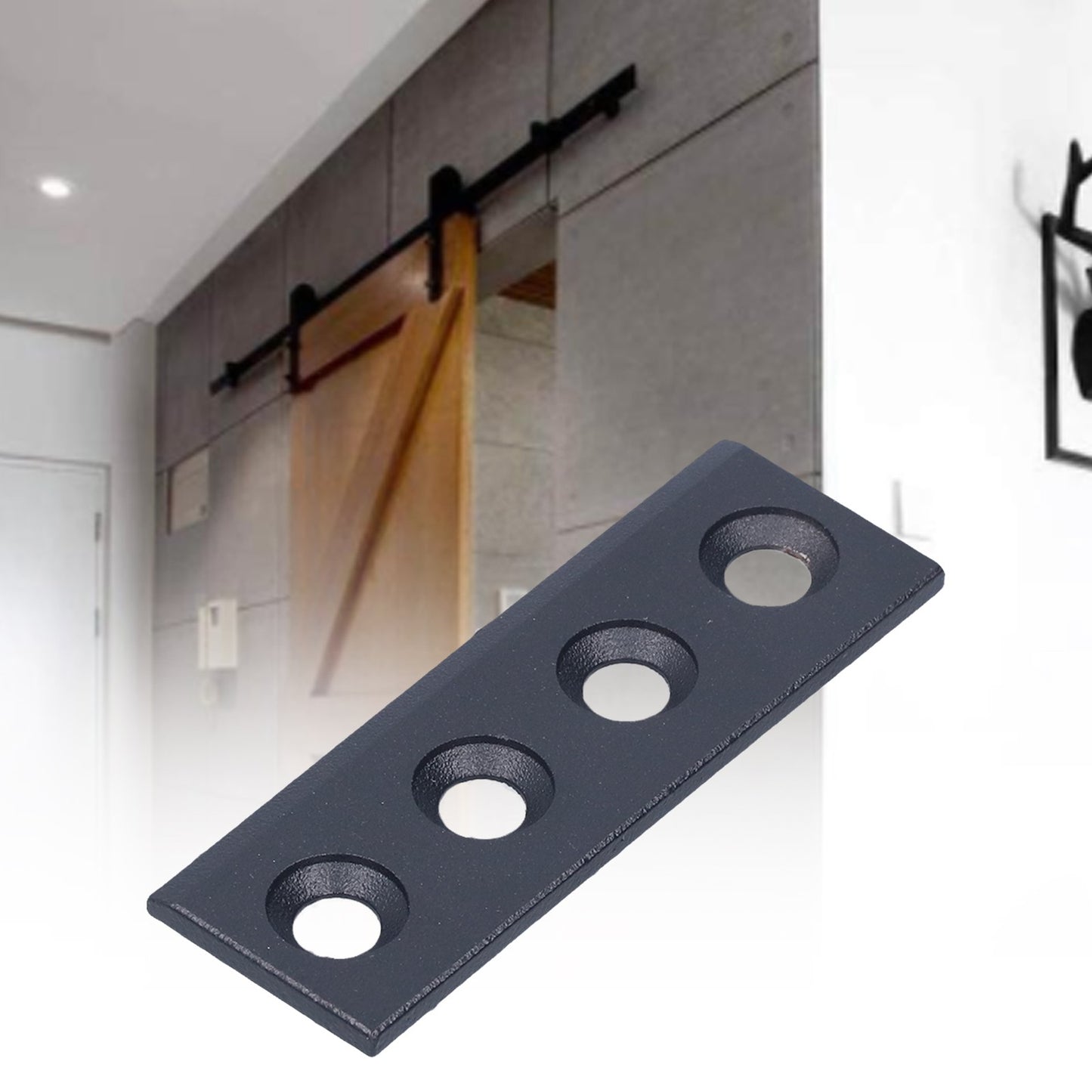 ya 14 8x2.7cm Barn Door Track Connector Plate Kit Carbon Steel Sliding Door