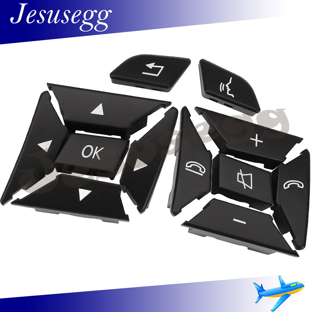 ya 13 LH&RH Steering Wheel Control Menu Switch Button Cover for Mercedes C Class Black