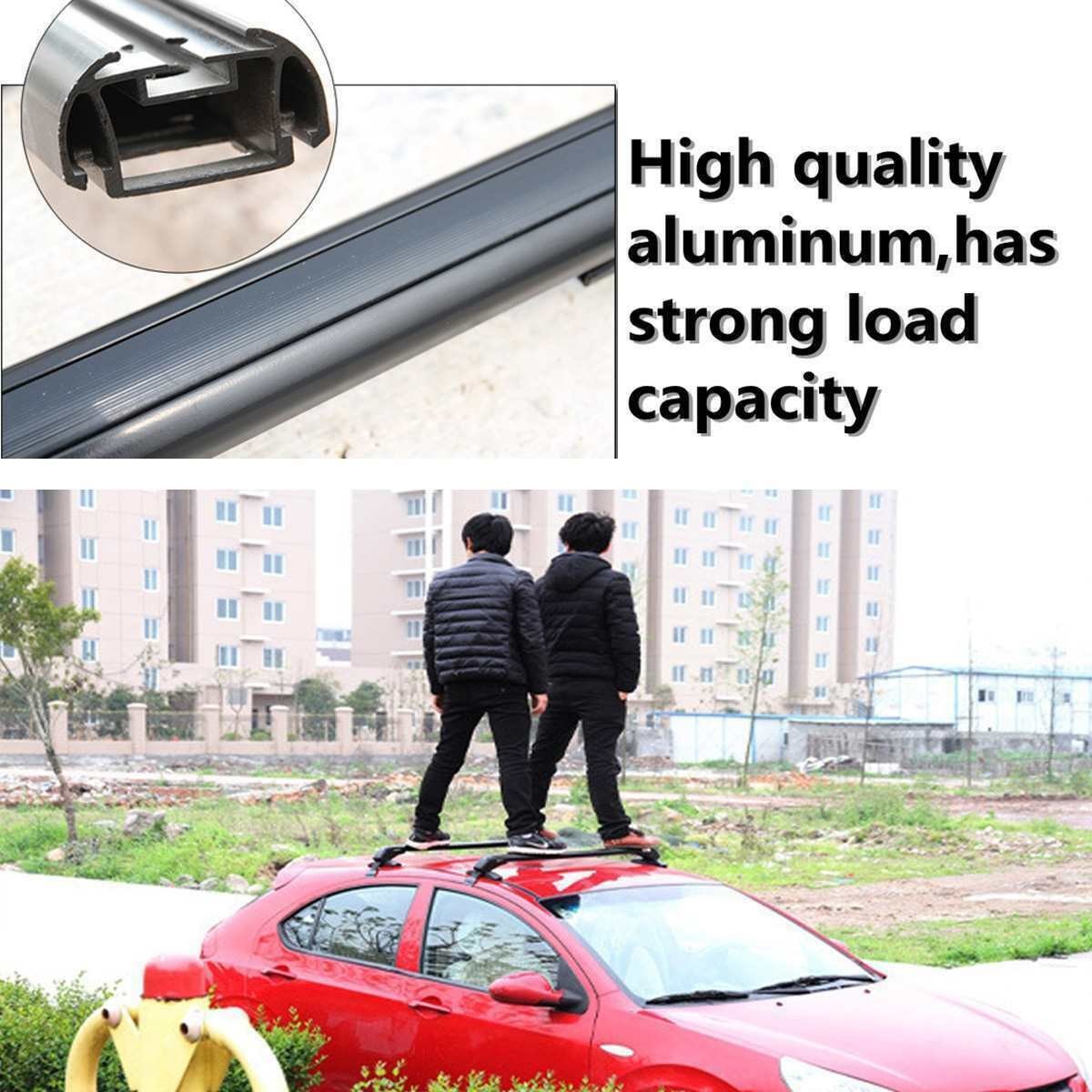 ya 5 8.7 Car Top Roof Rack Cross Bar 39.4 Luggage Carrier Aluminum w/ Lock Universal KY