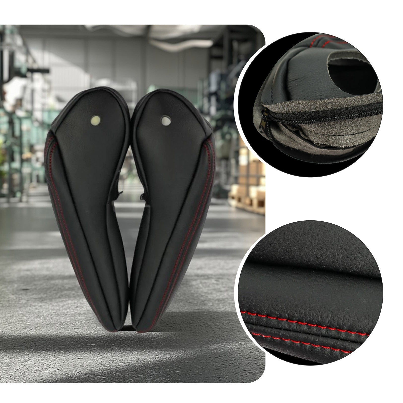 ya 12 5.22 For 2008-2020 for Dodge Grand Caravan for SEAT Armrest Leather Black Cover RED seam xb5J