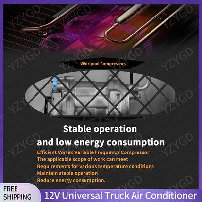 ya 5 8.7 12V Car Truck RV Caravan Air Conditioner For Engineering Bus Universal Split A/C