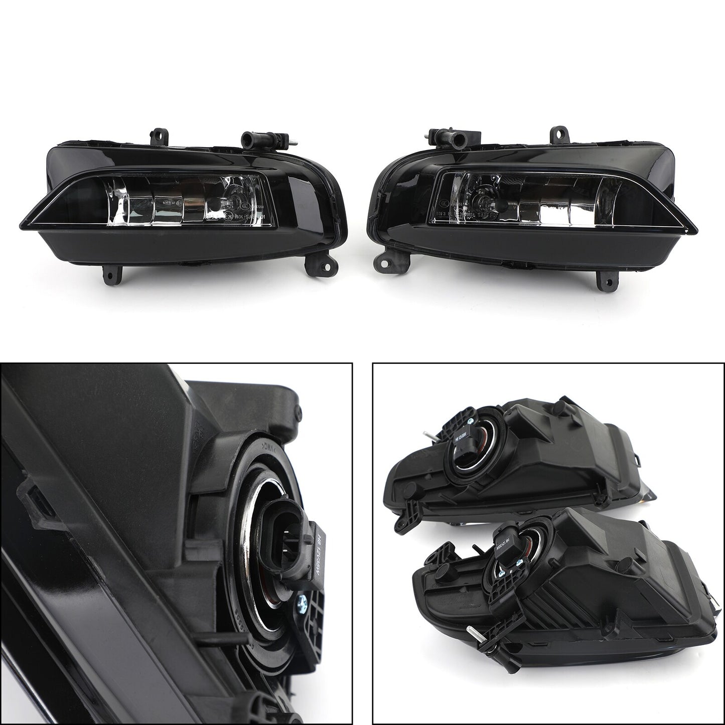 ya 1 8.5.1 Pair Front Bumper Halogen Fog Light Lamp for AUDI S4 A4 S-Line B8.5 2013~15 BLK