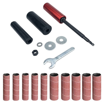 ya 14 Sanding Drum Set Rotary Tool Rubber Mandrel Bands Sleeves Kits Woodworking