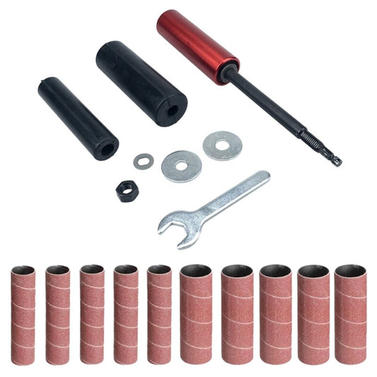 ya 14 Sanding Drum Set Rotary Tool Rubber Mandrel Bands Sleeves Kits Woodworking