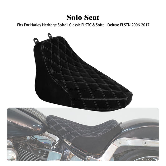 ya 2 6.26.2 Driver Solo for SEAT White Stitching for Harley Heritage Softail FLSTC Deluxe 06-17