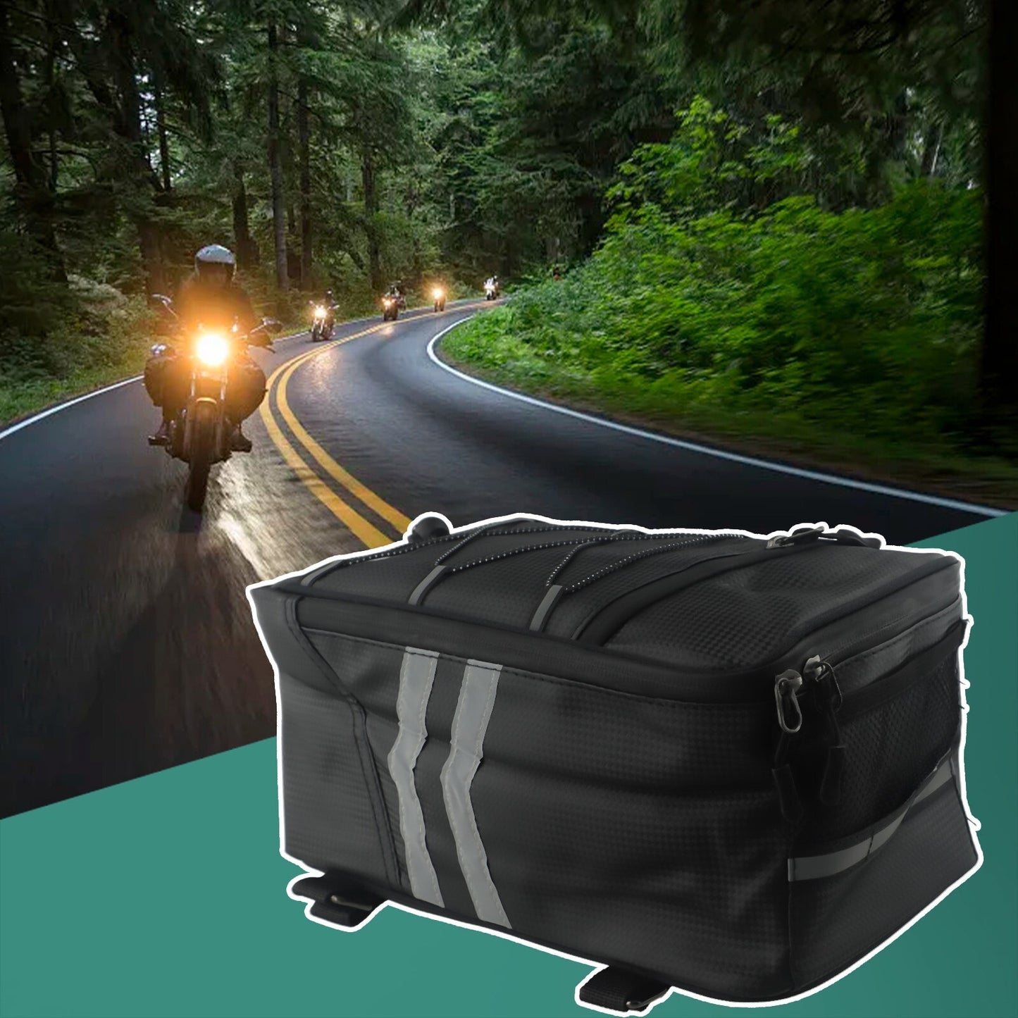 ya 12 5.21 Motorcycle Tail Bag PU-Leather Waterproof Large-Capacity Storage Luggage Bag 8L