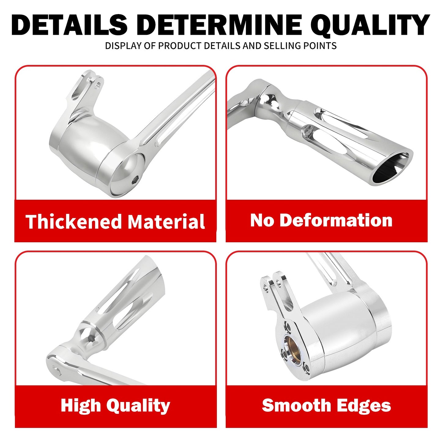 ya 1 7.13 Chrome Brake Lever Arm w/ Pedal for Harley Touring Road Electra Glide 2014-2025