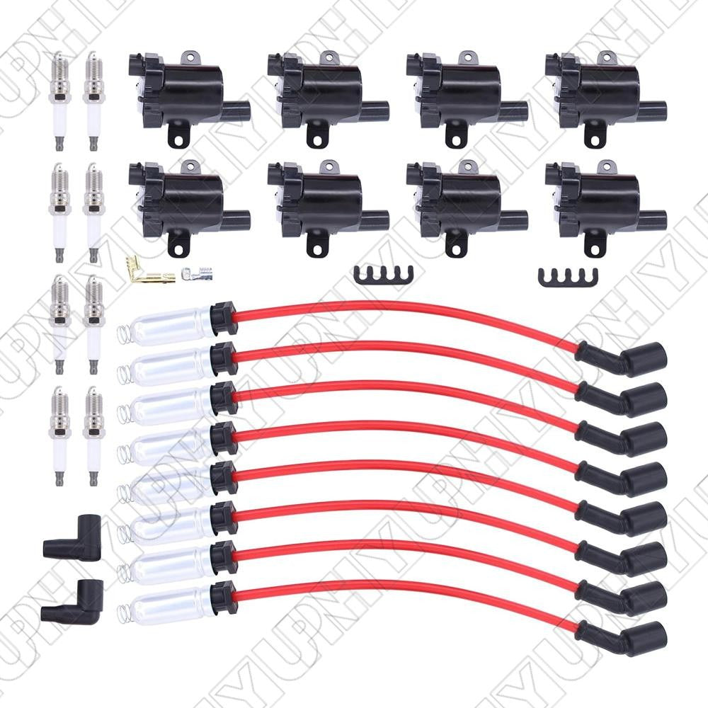 ya 5 8.7 8Packs Ignition Coil+Spark Plug+Wires set for Chevy Silverado 1500 for GMC CD585