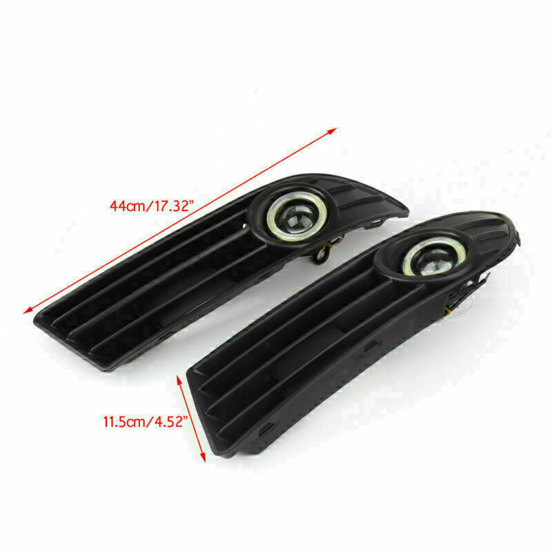 ya 1 8.5.3 Left&Right Fog Light Lamp Grille+Wiring Harnessit Set for VW POLO 2005-2009