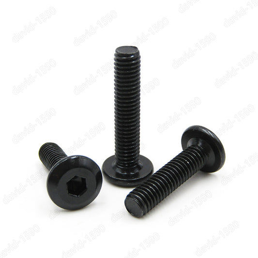 1/4-20 5/16-18 Black Steel Furniture Connector Bolts Hex FLAT HEAD Allen Screws