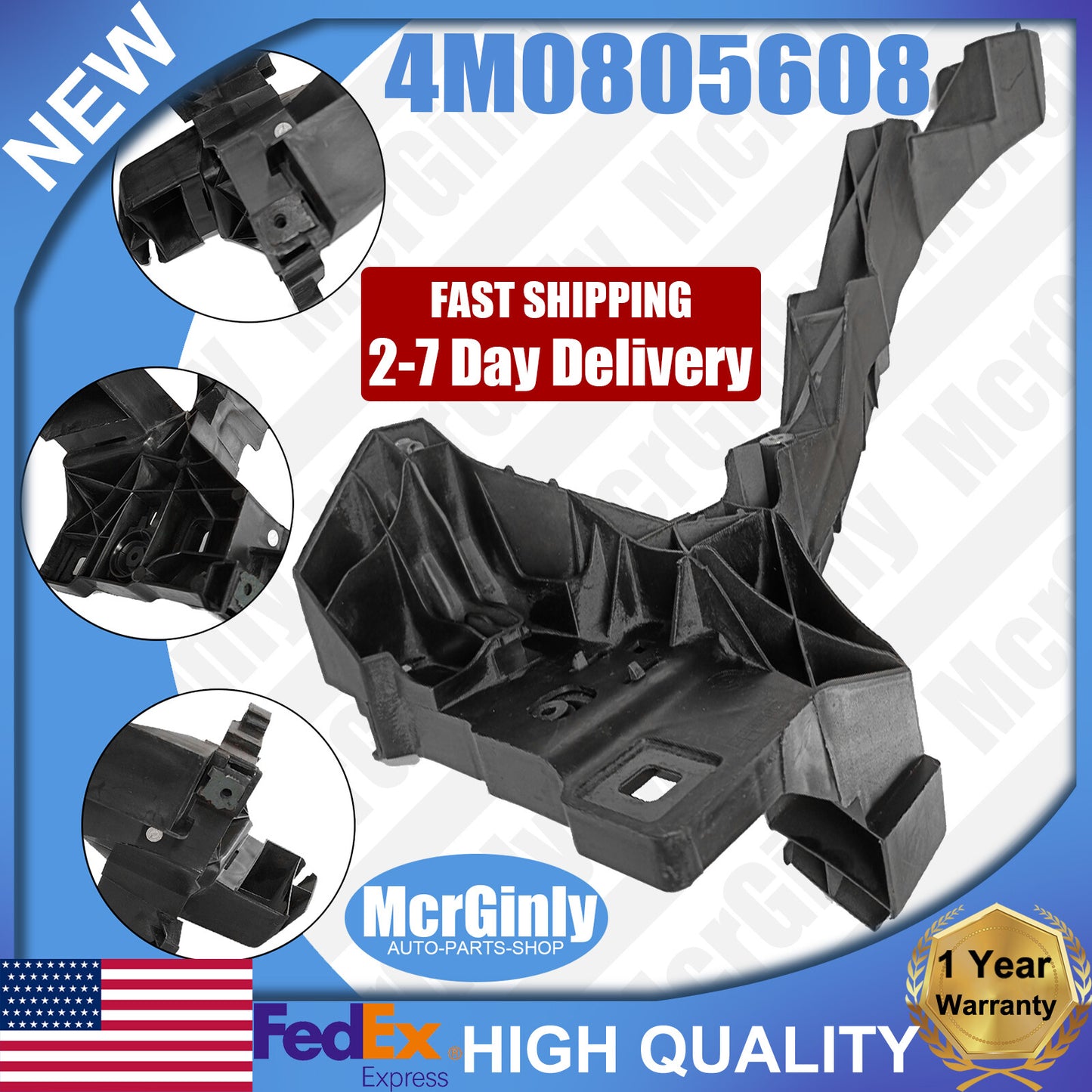 ya 1 7.4 for Audi Q7 2016 2017-2019 Front Right Bumper Headlight Main Bracket 4M0805608