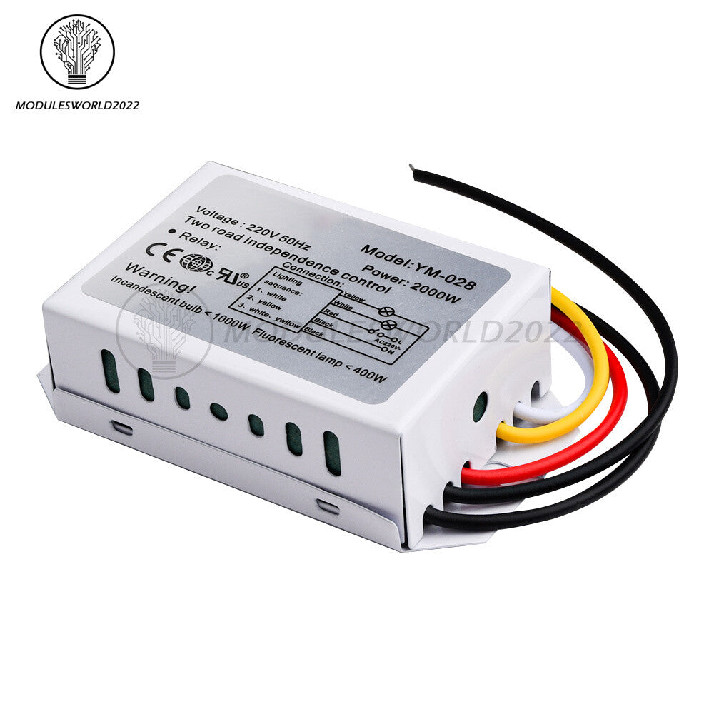 ya 14 220V 2Way 3-Section 1000W Section Switch for Ceiling Light Independence Control