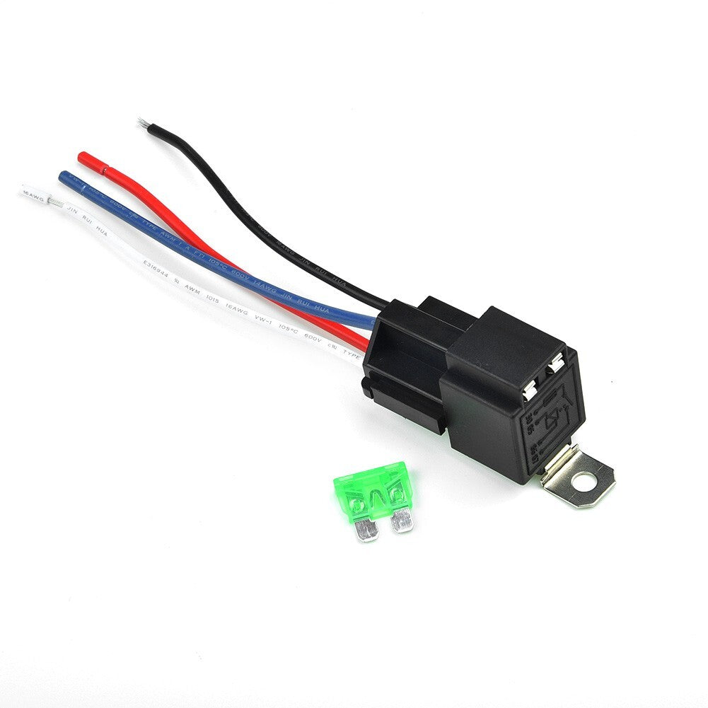 ya 1 7.4 30A 12V 5 Pin SPST Automotive Relays Base Wire Fuse Harness Socket Set Accessory