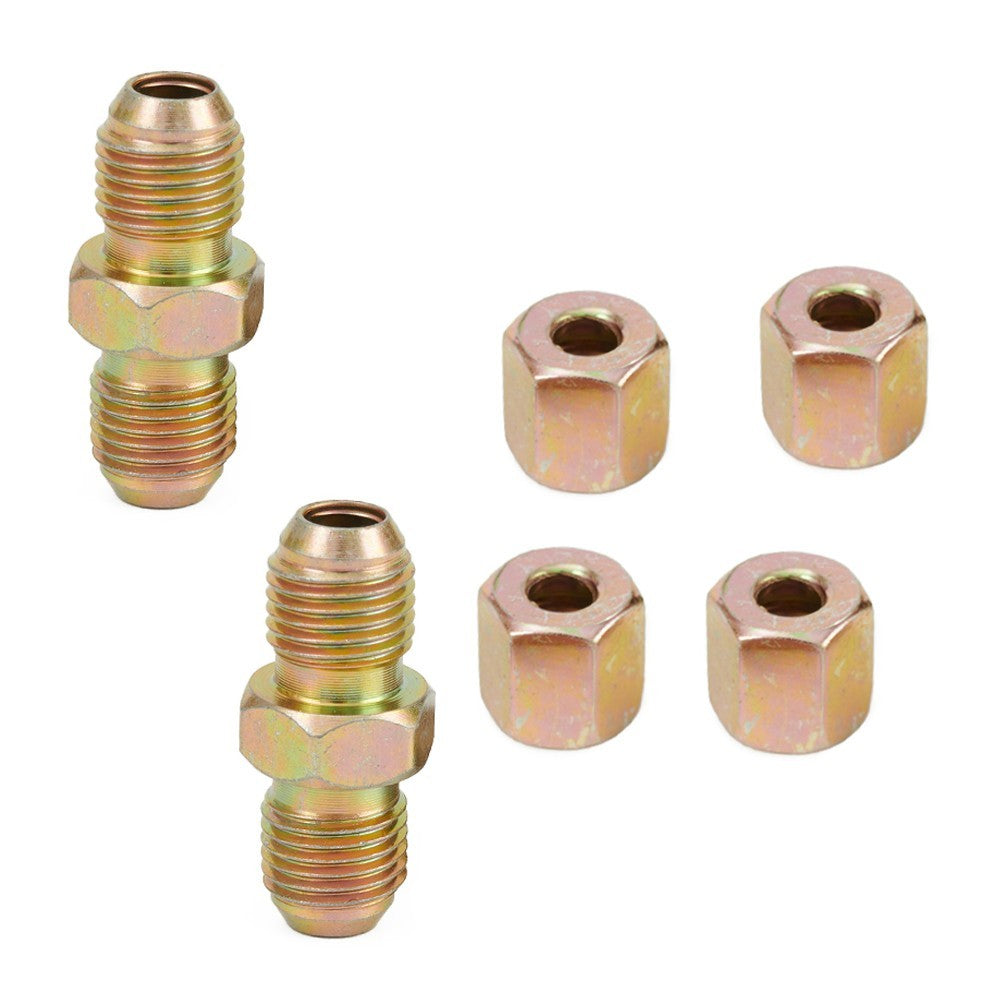 ya 5 8.7 Brake Pipe Connectors 10mm X 1mm 2 Way Inline Male&Female Nuts For 3/16 Pipe
