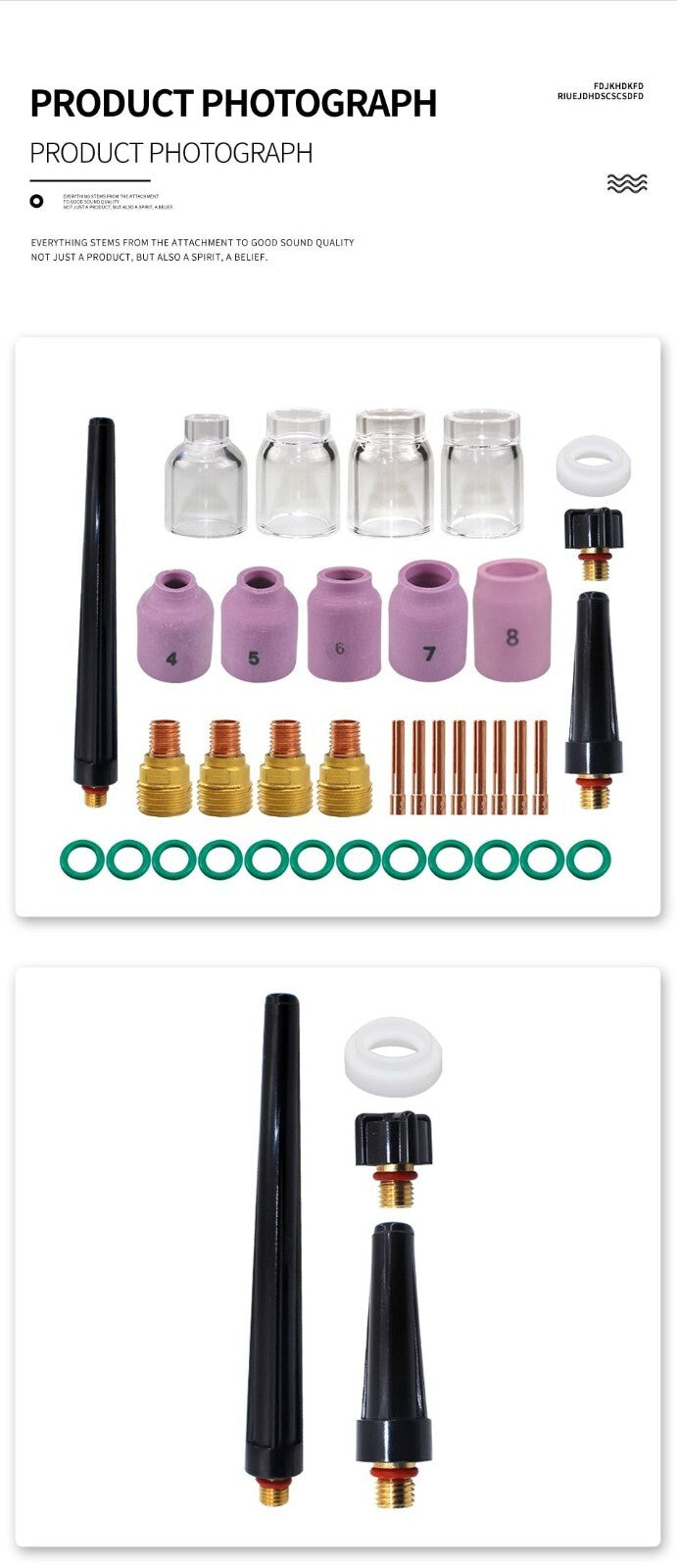 TIG Stubby Gas Lens Pyrex Glass Cup Spares Kit For WP20 WP25 Welding Torch 35Pcs