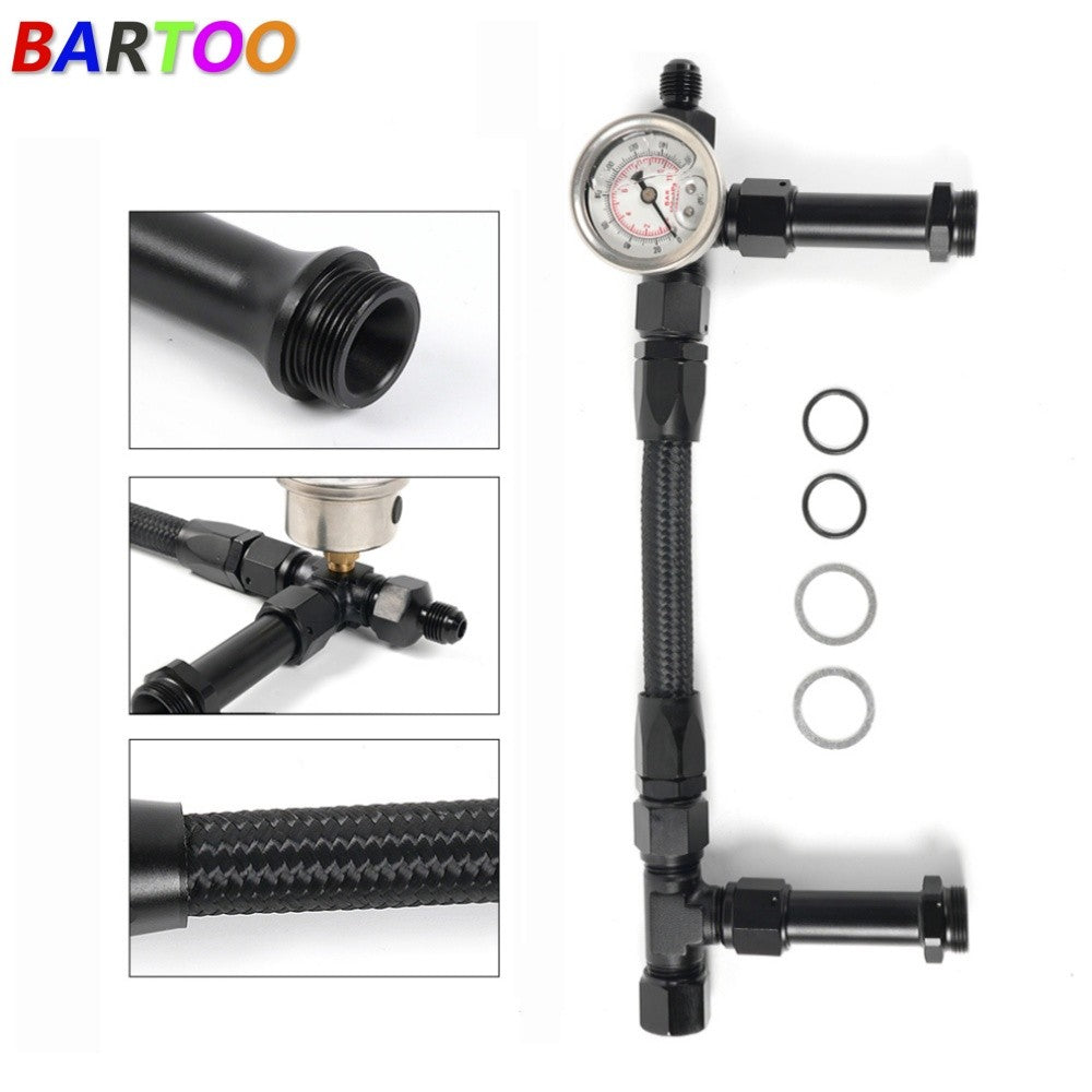 ya 3 6.25.2 Braided Dual Feed Carb Fuel Line Kit Holley 4150 Carburetor Black Anodized AN8