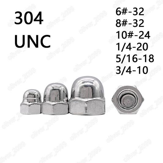 304 Stainless Steel Hex Cap Nuts Hex Acorn Nuts 6# 8# 10# 1/4 5/16 3/8 1/2 3/4