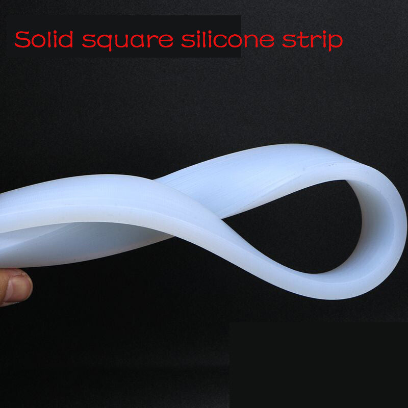 White Silicone Sponge Seal Strips Square Foamed Rubber Strip 4mmx4mm - 30mmx30mm