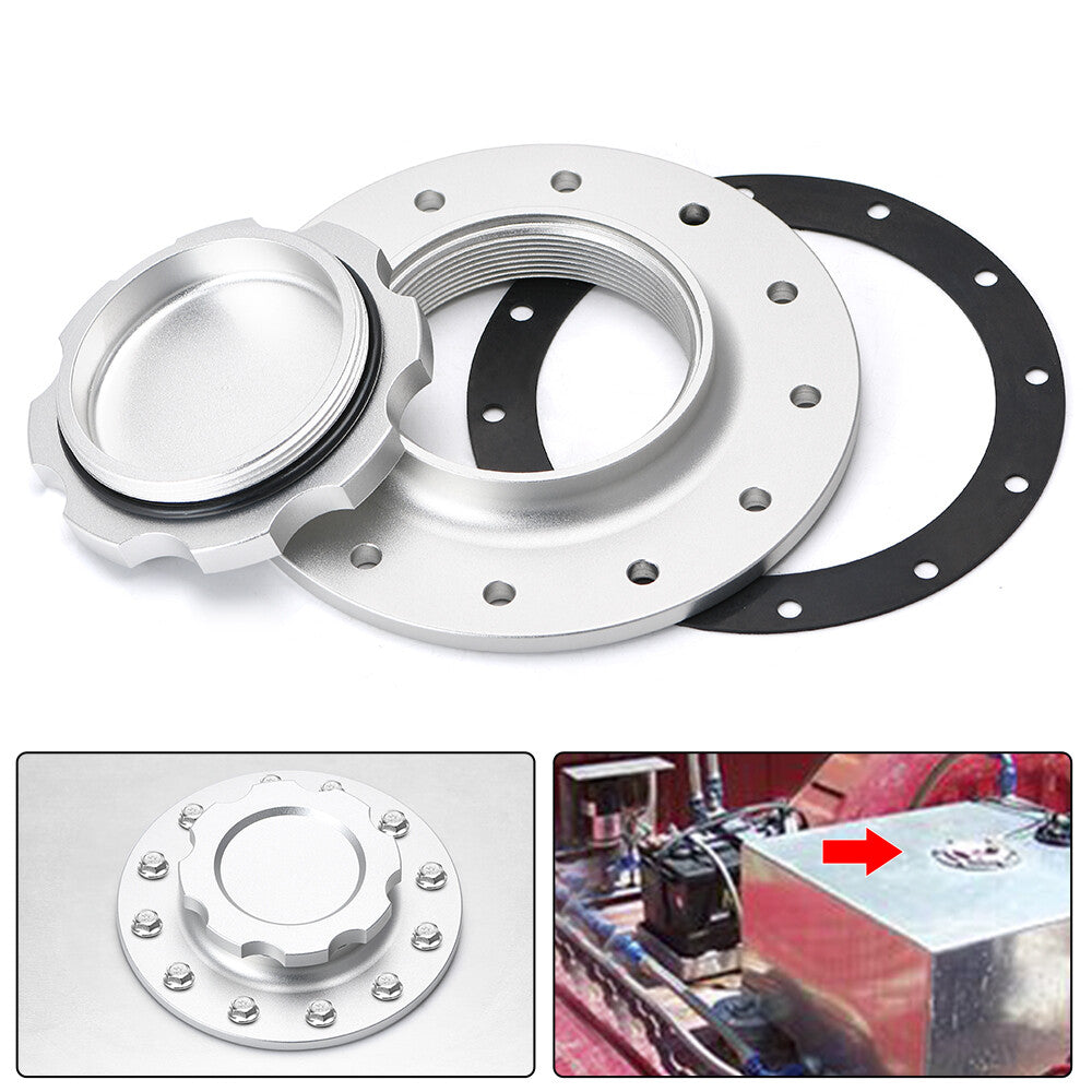 ya 11 6.8 Alu for Mini um Twist On Filler Neck Cap Billet Fuel Cell Cap Flush Mount 3'' 12Hole