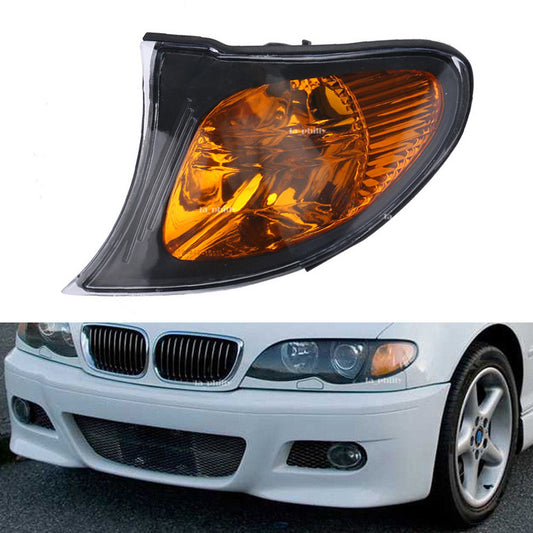 ya 3 6.25.3 LH Corner Turn Signal Lights Amber Lens for BMW 02-05 E46 3-SERIES 4-Door Sedan