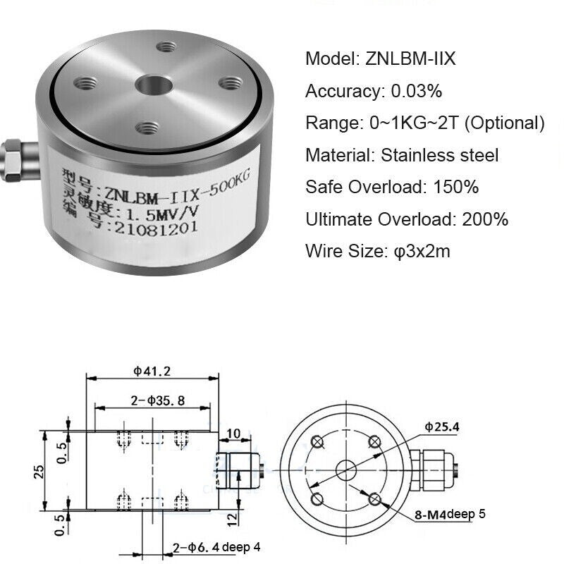 ya 26 1KG~2T High Accuracy Load Cell Tension Pressure Weighing Sensor+Controller Meter