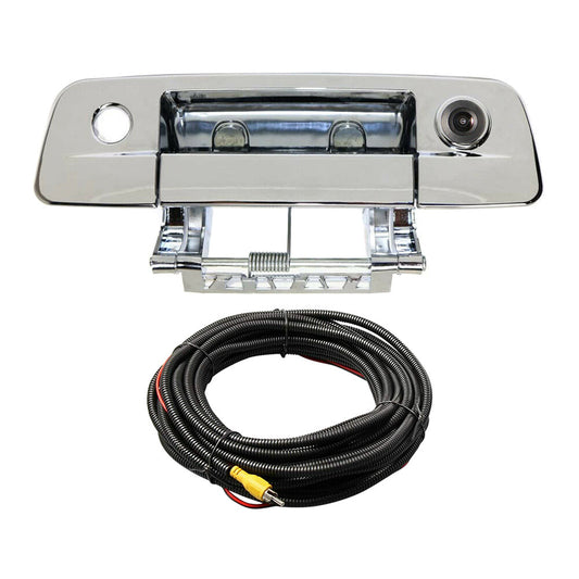 ya 9 6.5 Rear Tailgate Handle with Camera Fit for 2010-2018 for Dodge for Ram 2500 3500 Chrome