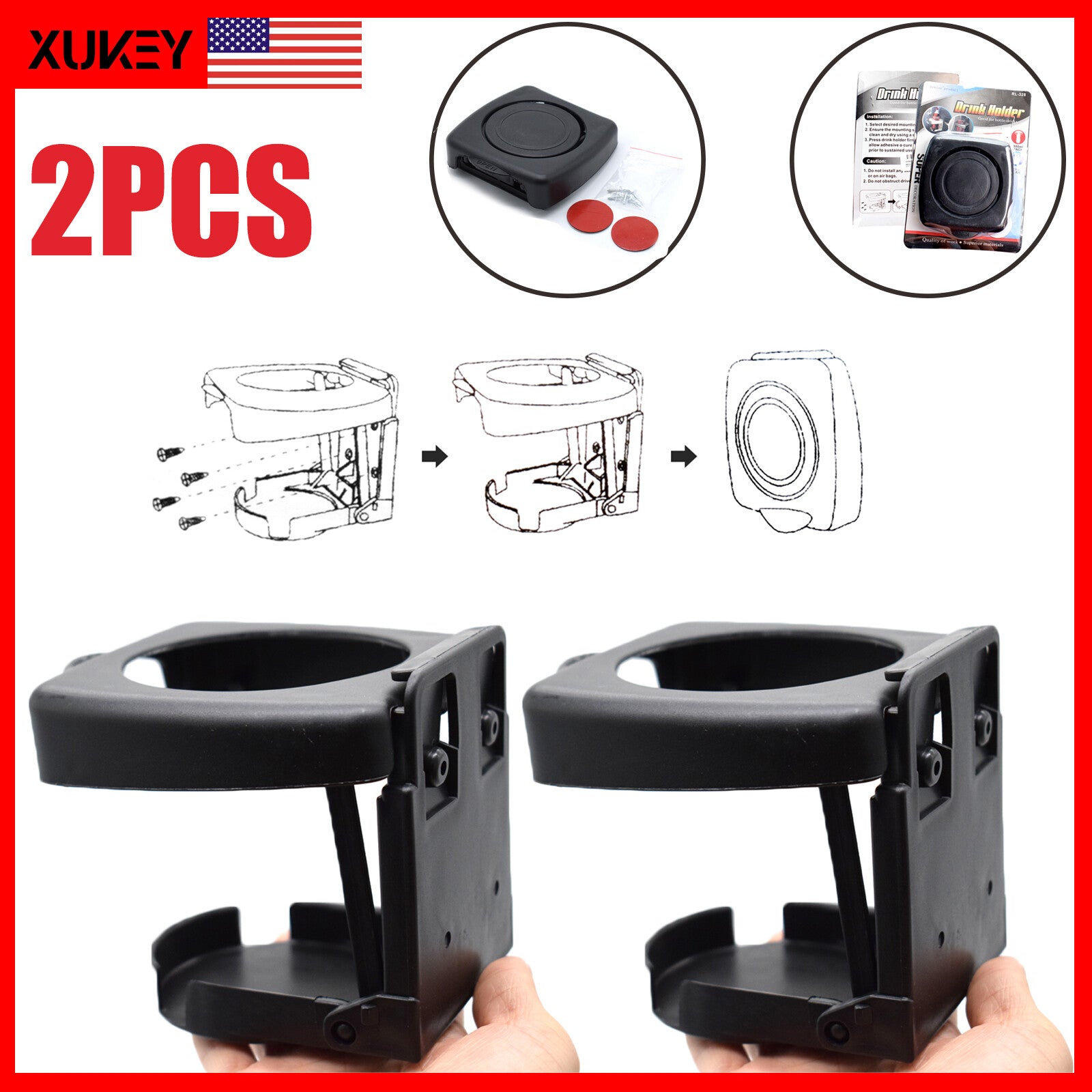 ya 4 6.21 x Universal Car Van Folding Cup Holder Drink Holders Vehicle Boat Camper Truck