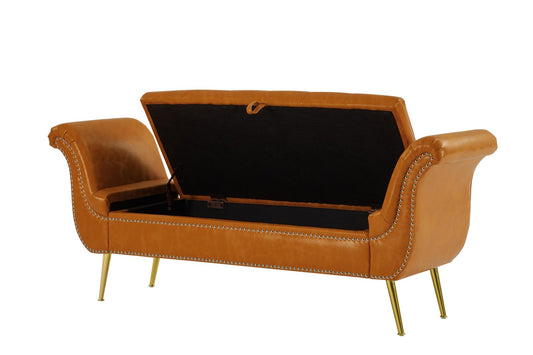 ya 28 yellow Brown Leather Sofa Stool Reclining And Seating For Living Room