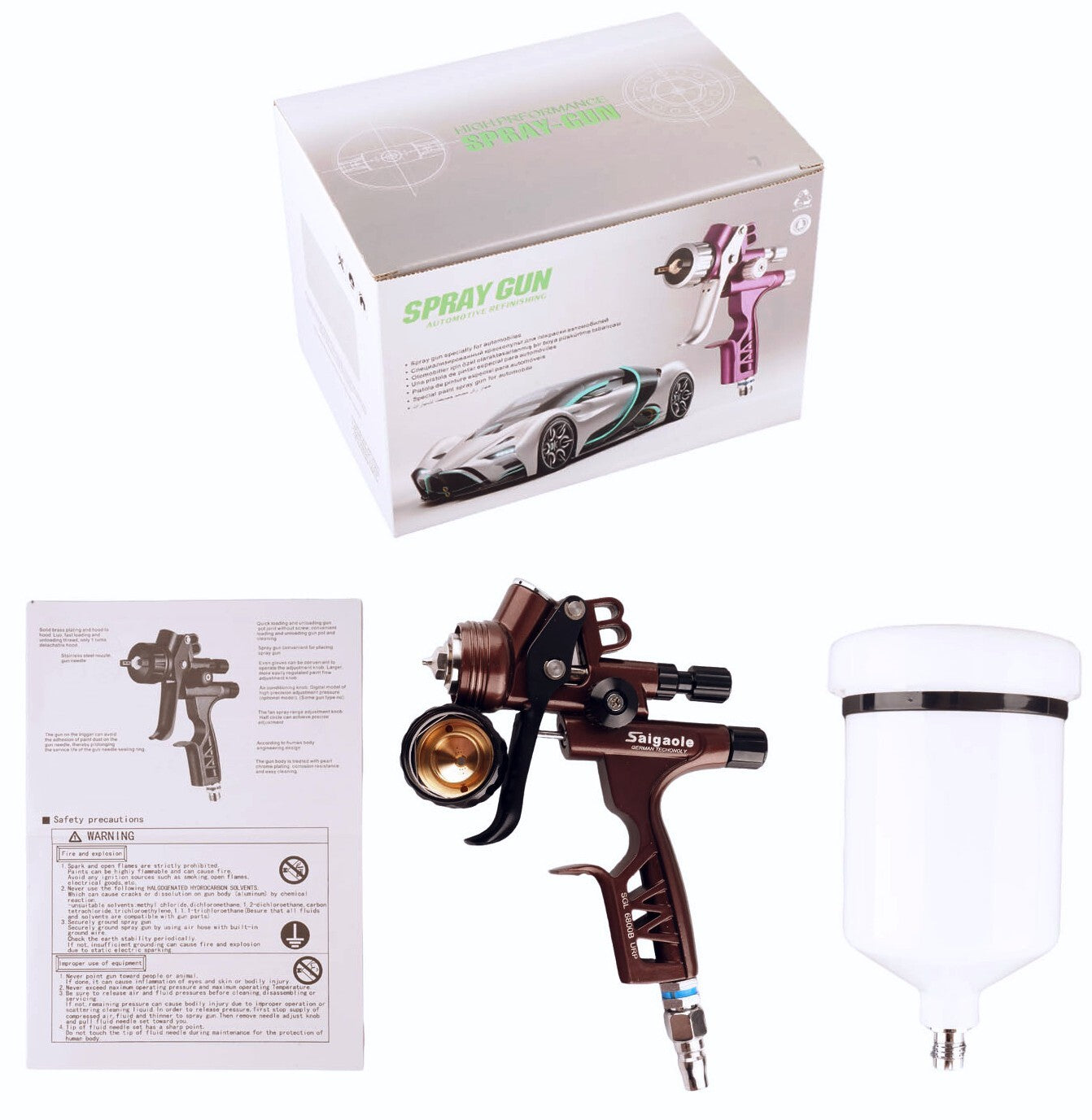 ya 26 600ML HVLP Spray 1.3mm Nozzle With Pressure Regulator Car Surface Spraying