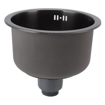 ya 14 Black Round Kitchen Sink Bar Stainless Steel Basin Single Bowl With