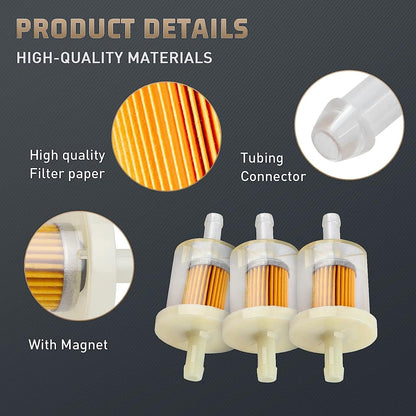 ya 5 8.7 1/4 Inline Fuel Filter for Kawasaki 49019-7001 49019-0027/Kohler 2505007S(5PCS)