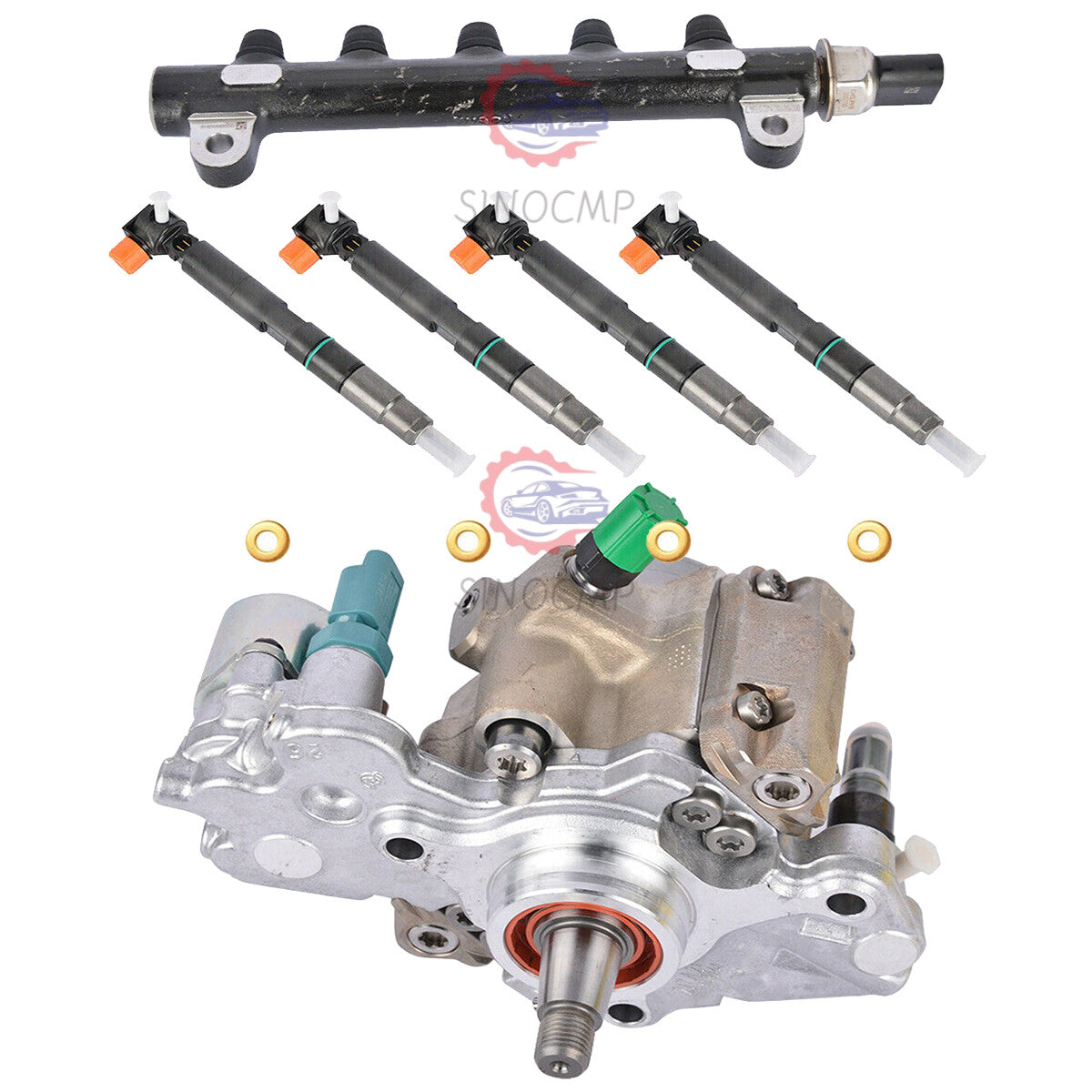 ya 27 7.2 D24 D18 Engine Fuel Injector Pump Common Rail Injector Kit For Bobcat Doosan