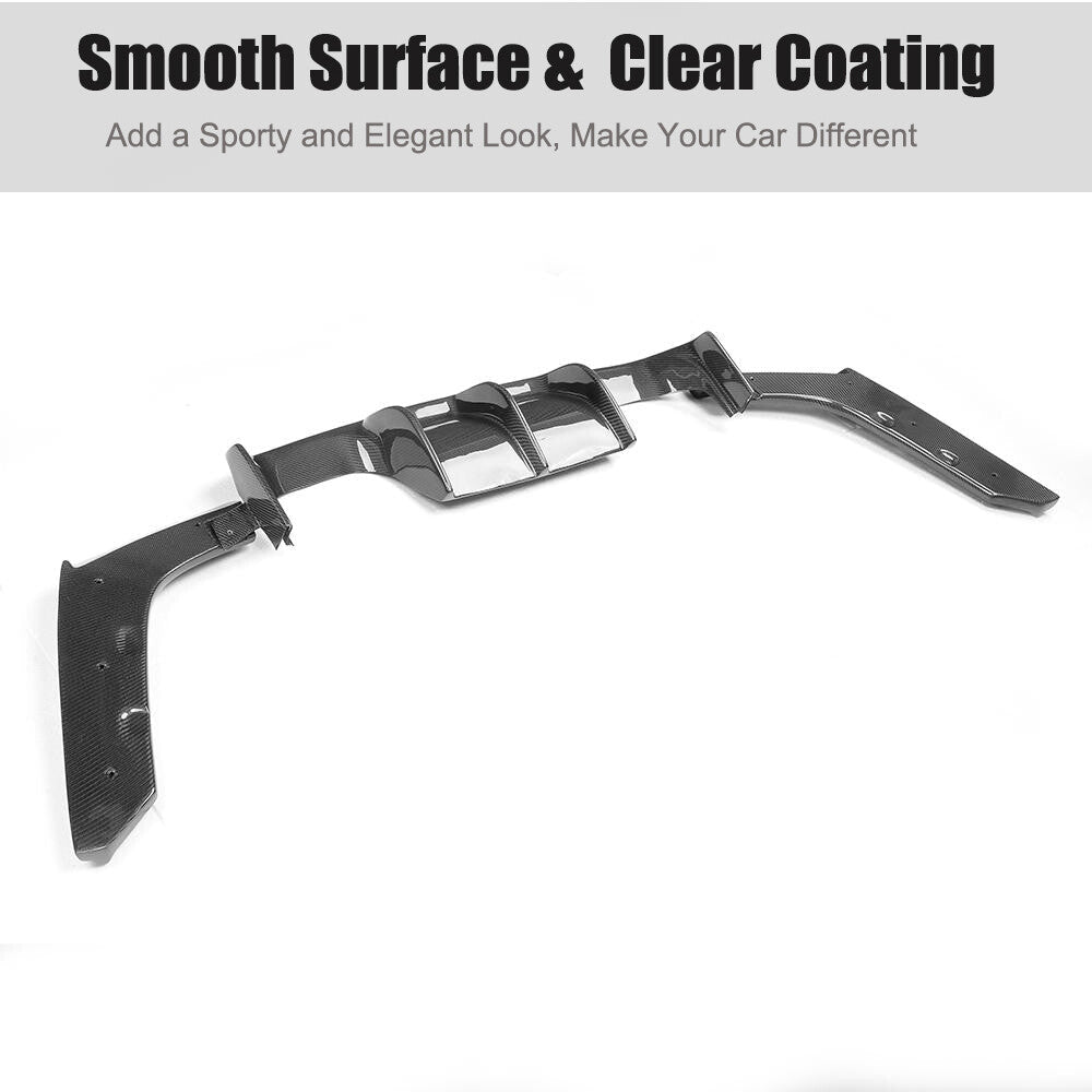 ya 10 10.28 Real Carbon Fiber for F80 M3 F82 F83 M4 15-19 Rear Bumper Diffuser Lip Refi