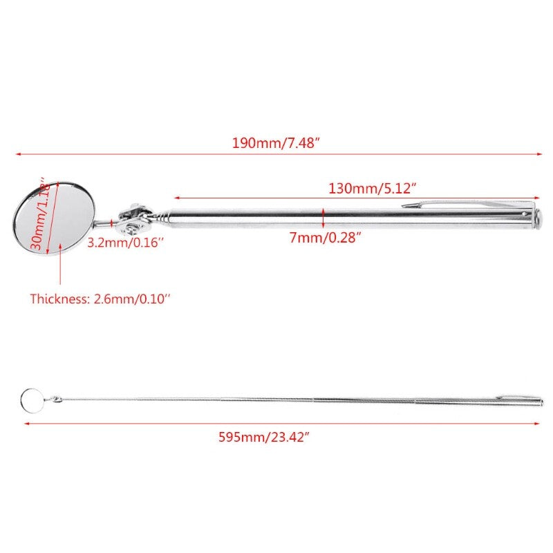 ya 14 55cm Inspection Mirror Car View Tool Repair Extends up to 22 5