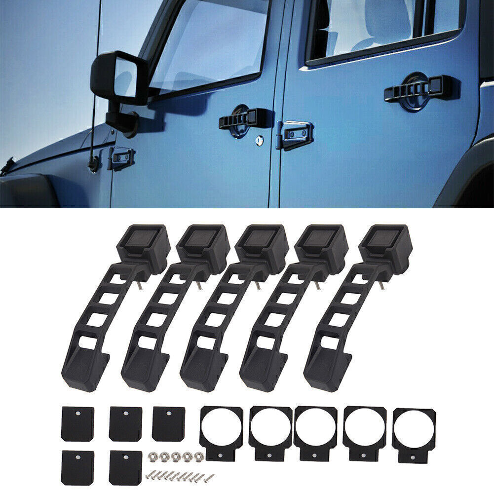 ya 5 8.7 5pcs Black Exterior Door Handles Set For 2007-2017 2008 09 for Jeep for Wrangler JK/JKU
