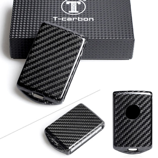 ya 5 6.16 Black Carbon Fiber Car Auto Remote Key Case Fit 2018 for Volvo XC60 XC90 S90 V90