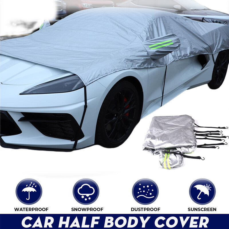 ya 2 6.26.2 Half Body Car Top Cover Outdoor Waterproof Protective Cover for Corvette C8 2020 - 2023