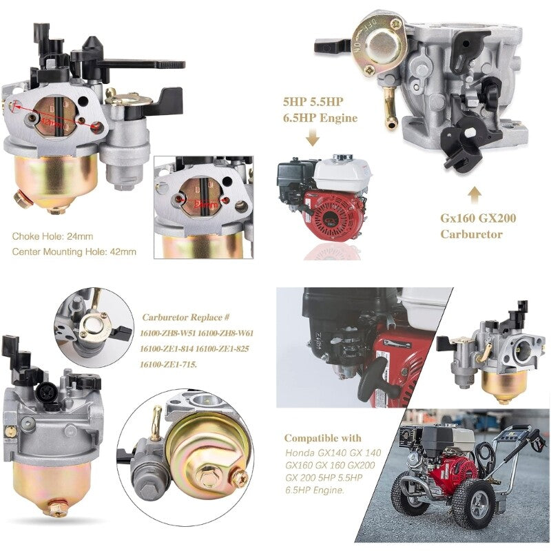 ya 14 Carburetor For GX120 GX140 GX160 GX200 5.5HP 6.5HP 16100-ZE1-814 16100-ZE1-715