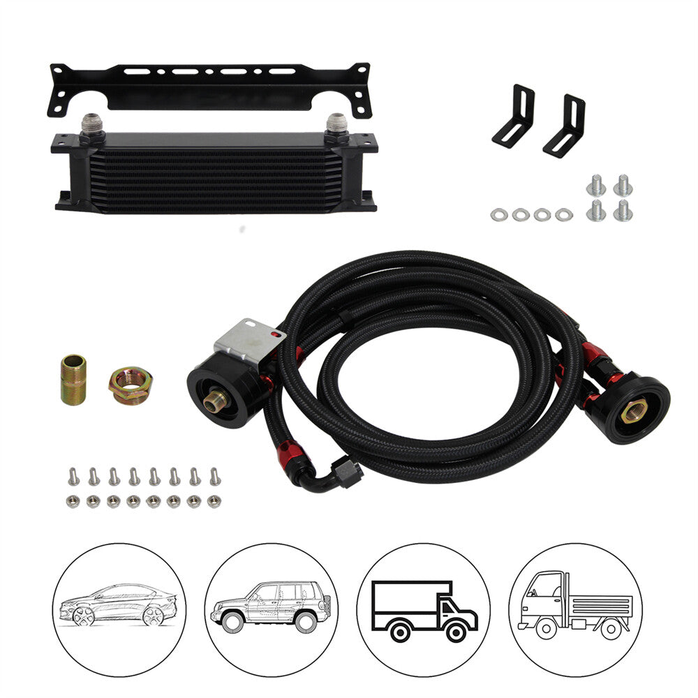 ya 5 8.7 Universal 10 Row AN10 7/8-14 UNF Oil Cooler Kit Relocation Adapter Bracket Kit