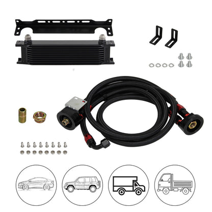 ya 5 8.7 Universal 10 Row AN10 7/8-14 UNF Oil Cooler Kit Relocation Adapter Bracket Kit