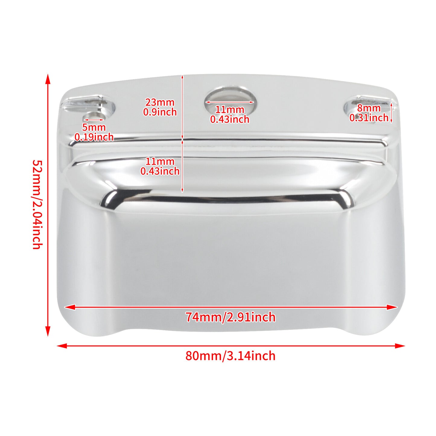 ya 5 8.7 Chrome Rear Brake Master Cylinder Cover for Harley Road Electra Glide 2000-2007