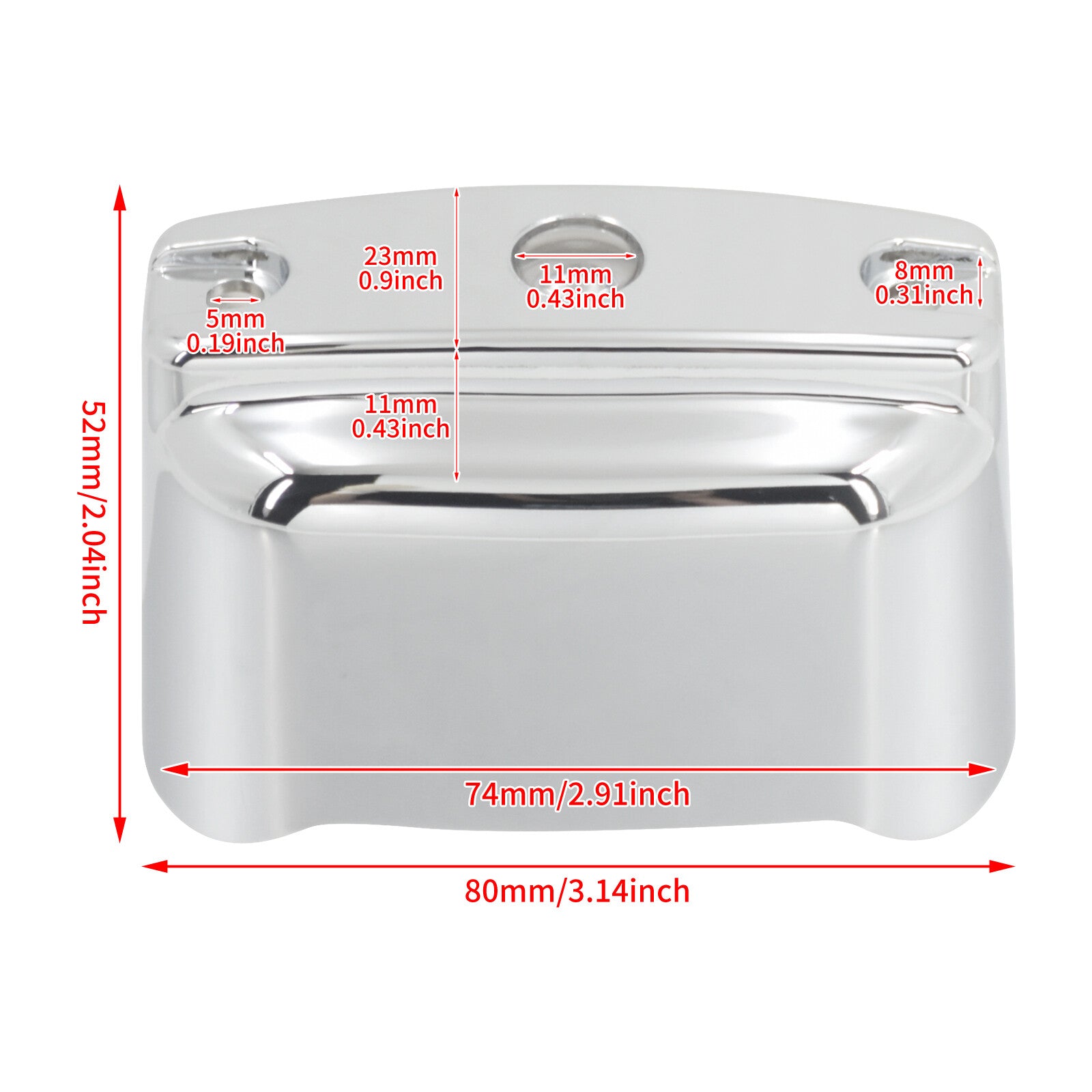 ya 5 8.7 Chrome Rear Brake Master Cylinder Cover for Harley Road Electra Glide 2000-2007