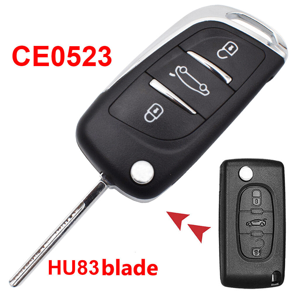 ya 5 8.7 for Peugeot 207 308 3008 5008 807 for Citroen Car Key Shell Fob 3 Button HU83 Blade