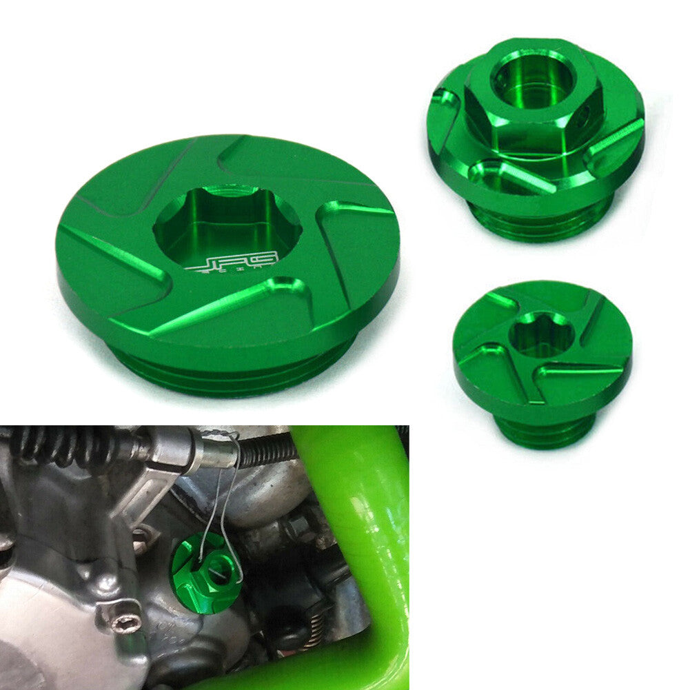 ya 1 7.4 CNC Engine Timing Oil Filter Plugs 3 Pieces fits for Kawasaki KX250 KLX450R