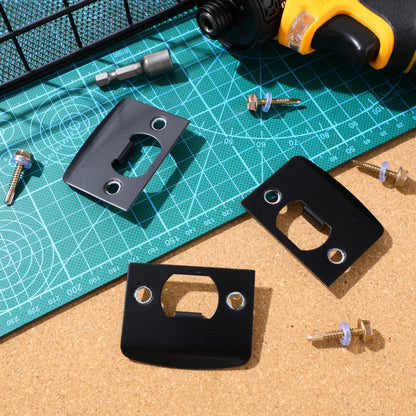ya 14 4 Pcs Door Lock Blocker Plate Strike for Striker Plates Black Jamb