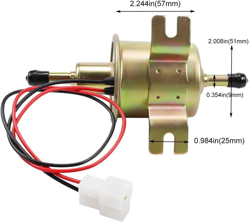 ya 5 8.7 12V Fuel Pump HEP-02A 2.5-4 PSI Metal Solid Diesel Engine Motorcycle Carburetor