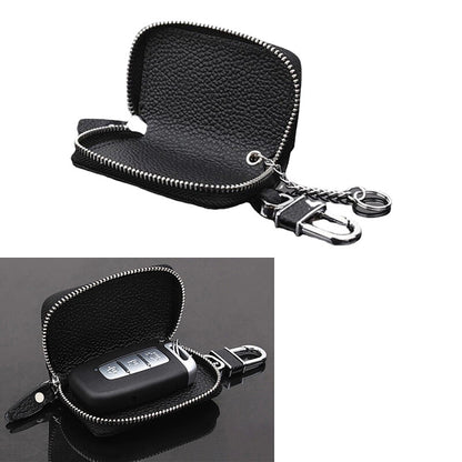 ya 5 8.7 1Pc Car Key Holder Cover Key Chain Bag Leather Remote Fob Zipper Case